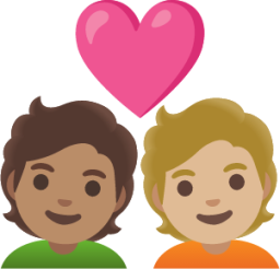 couple with heart: person, person, medium skin tone, medium-light skin tone emoji