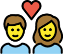 couple with heart: woman, man emoji