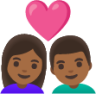 couple with heart: woman, man, medium-dark skin tone emoji