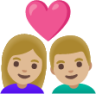 couple with heart: woman, man, medium-light skin tone emoji