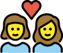 couple with heart: woman, woman emoji