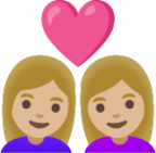 couple with heart: woman, woman, medium-light skin tone emoji