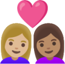 couple with heart: woman, woman, medium-light skin tone, medium skin tone emoji