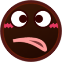 cross eyed face (black) emoji
