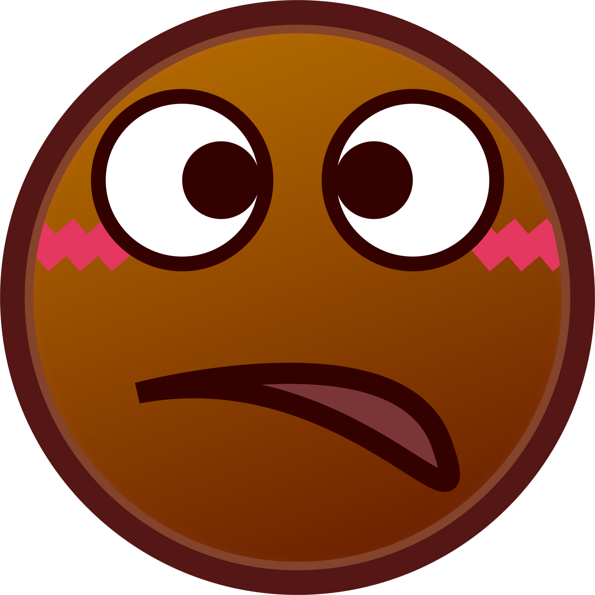 cross eyed face (brown) emoji