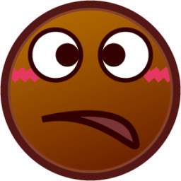 cross eyed face (brown) emoji