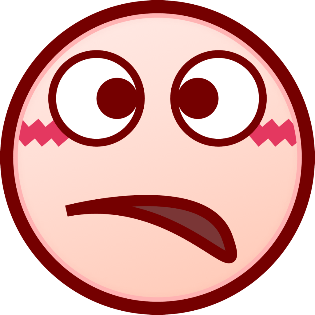 cross eyed face (white) emoji