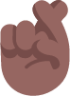 crossed fingers medium dark emoji