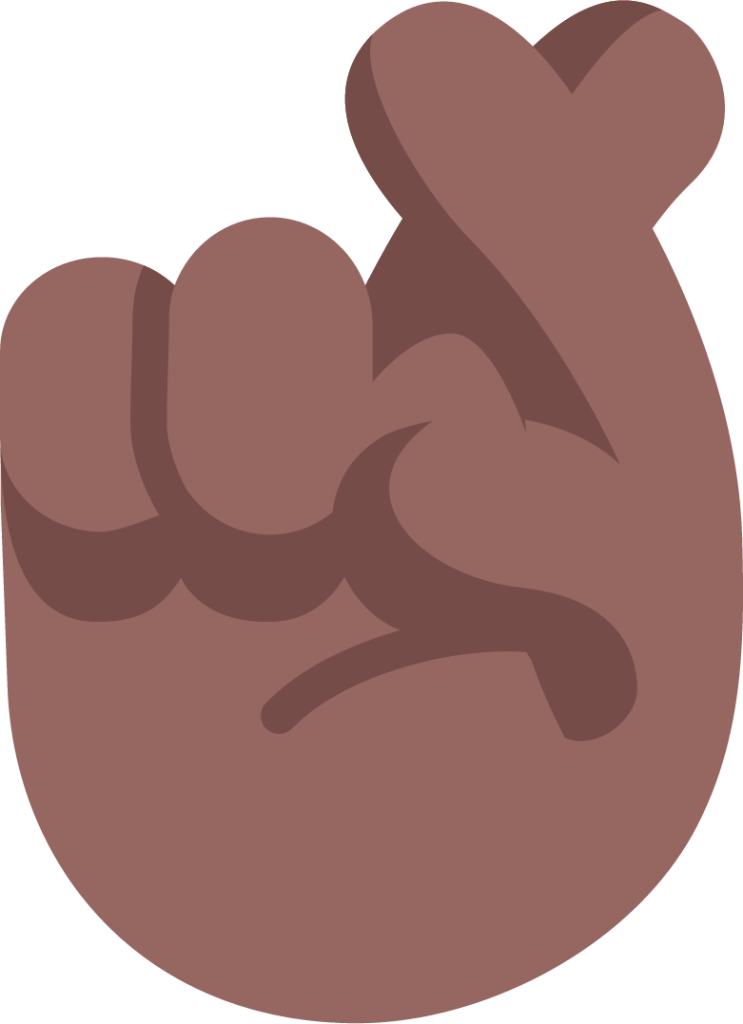 crossed fingers medium dark emoji