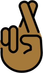 crossed fingers: medium-dark skin tone emoji