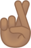 crossed fingers: medium skin tone emoji