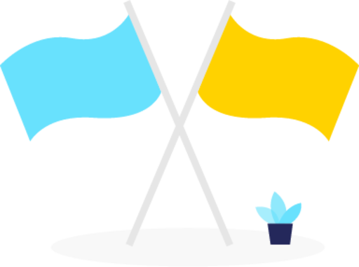 Crossed flags illustration