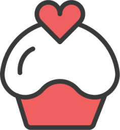 cupcake heart icon
