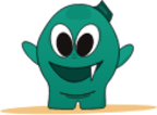 cute green baby monster icon