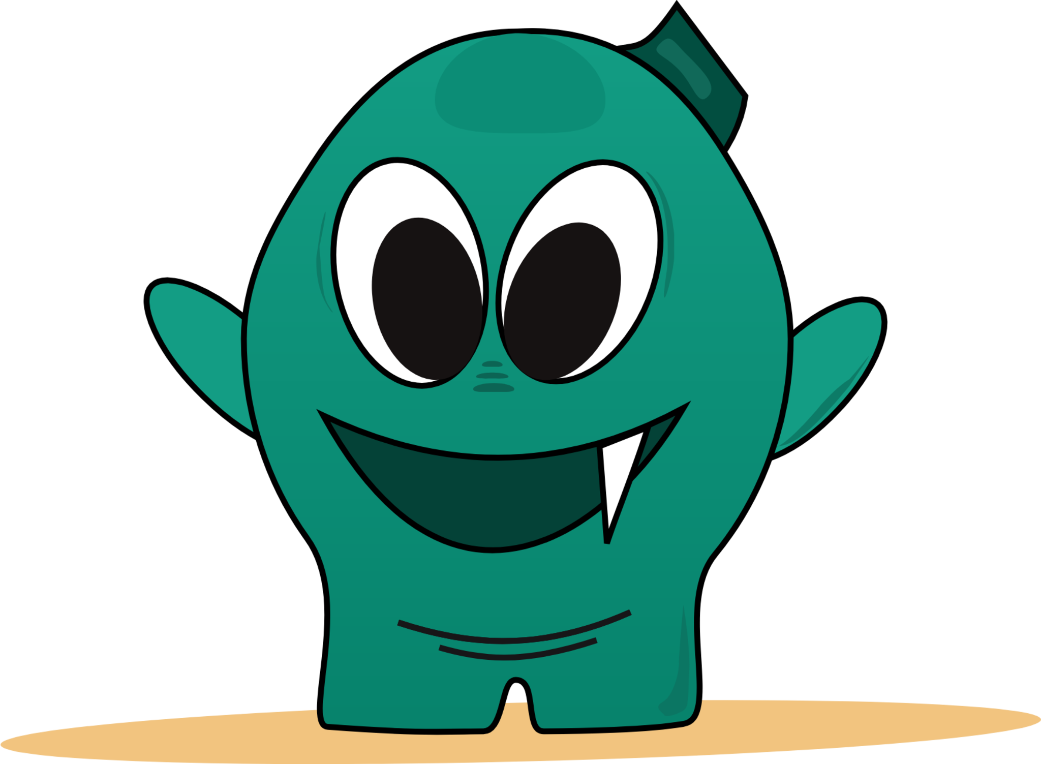 cute green baby monster icon