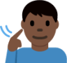 deaf man: dark skin tone emoji