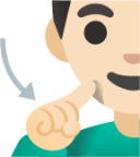 deaf man: light skin tone emoji