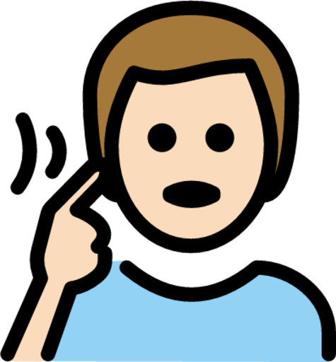 deaf man: light skin tone emoji