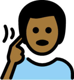 deaf man: medium-dark skin tone emoji