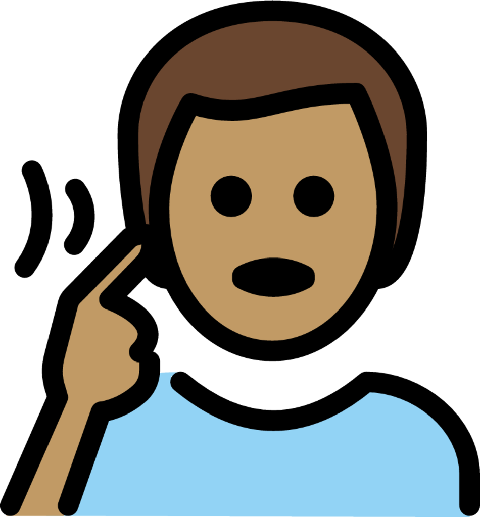 deaf man: medium skin tone emoji
