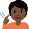 deaf person: dark skin tone emoji