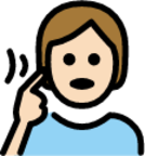 deaf person: light skin tone emoji