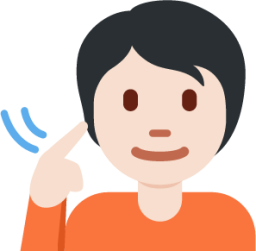 deaf person: light skin tone emoji