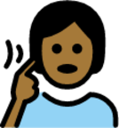 deaf person: medium-dark skin tone emoji