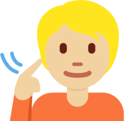 deaf person: medium-light skin tone emoji