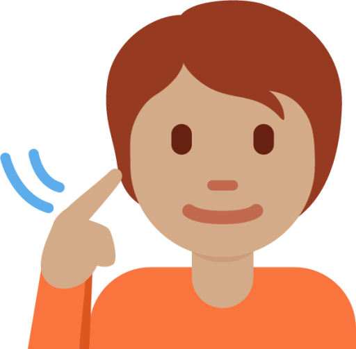 deaf person: medium skin tone emoji