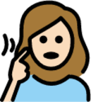deaf woman: light skin tone emoji