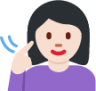 deaf woman: light skin tone emoji