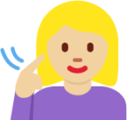 deaf woman: medium-light skin tone emoji