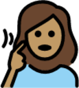 deaf woman: medium skin tone emoji