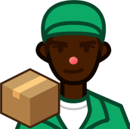 delivery man (black) emoji