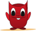 devil monster with cute baby teeths icon
