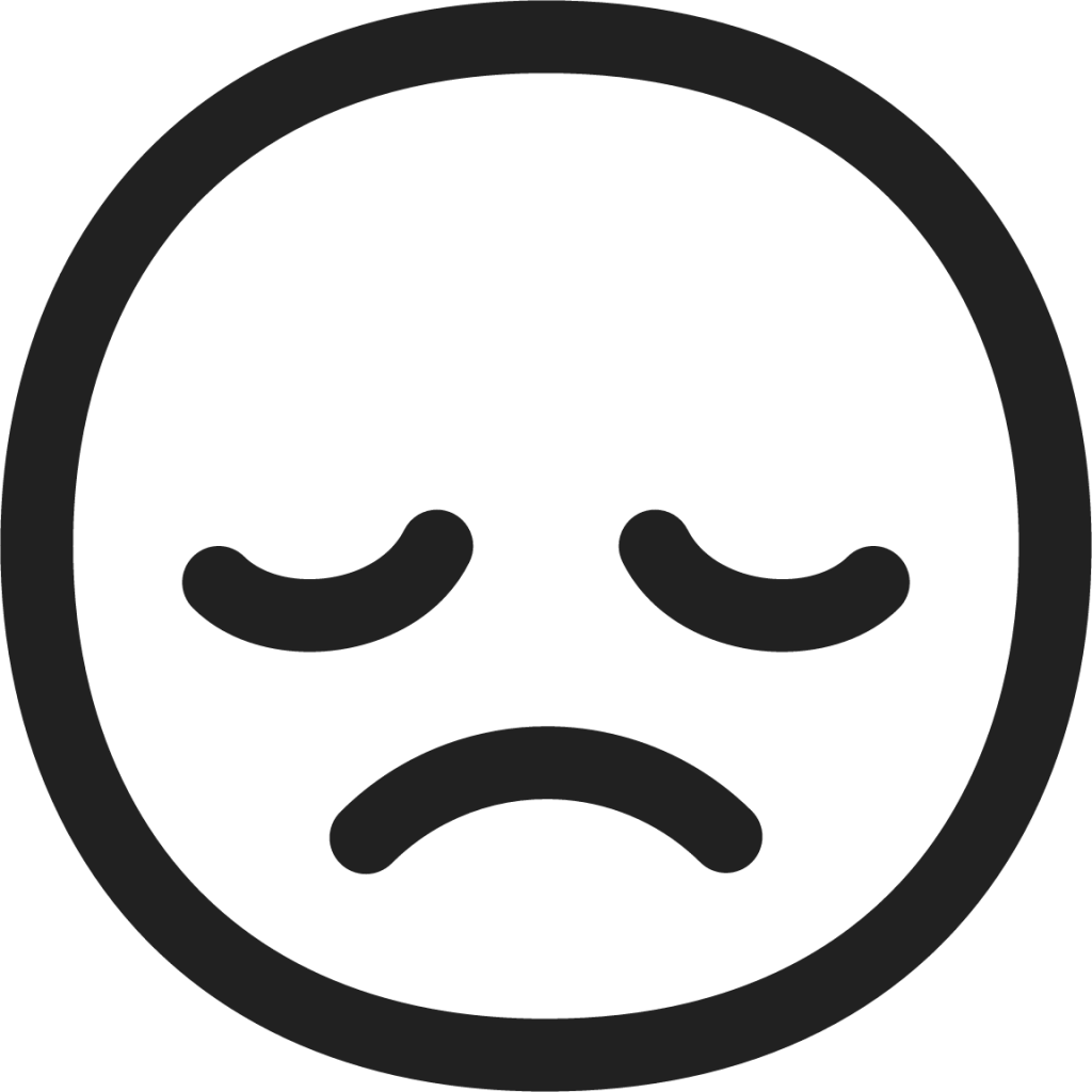sad face emoji black and white