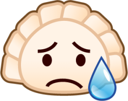 disappointed relieved (dumpling) emoji