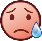 disappointed relieved (plain) emoji
