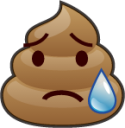 disappointed relieved (poop) emoji