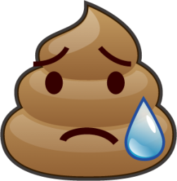 disappointed relieved (poop) emoji