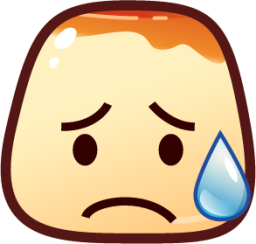 disappointed relieved (pudding) emoji