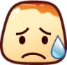 disappointed relieved (pudding) emoji