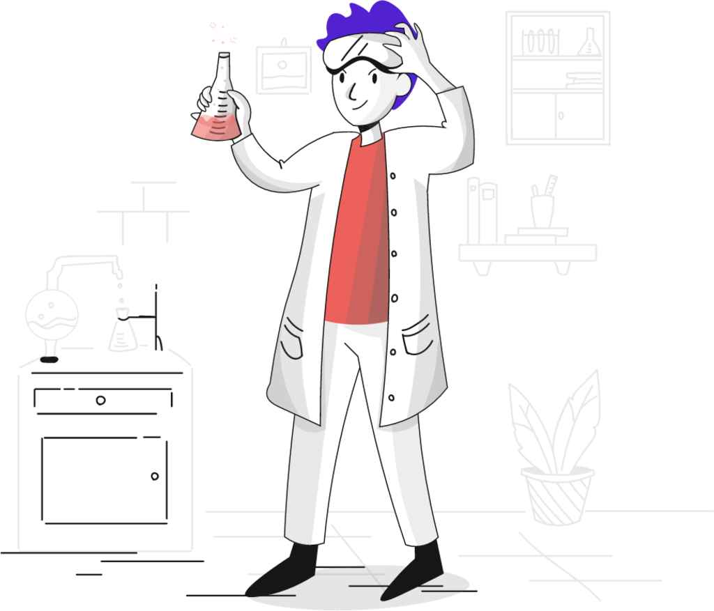 discovery science scientist chemistry illustration