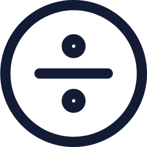 divide sign circle icon