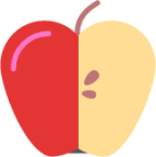 divided apple red icon