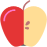 divided apple red icon