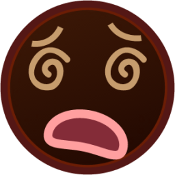 dizzy face (black) emoji