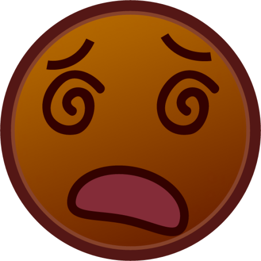 dizzy face (brown) emoji