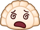 dizzy face (dumpling) emoji